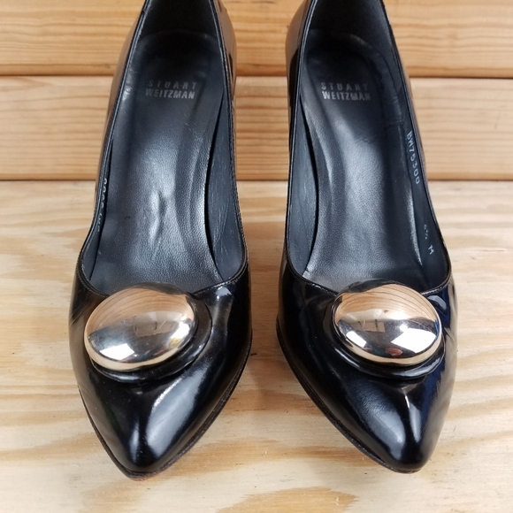 Stuart Weitzman 6.5 US Slip on Leather Stiletto High Heels Pumps - Picture 3 of 11